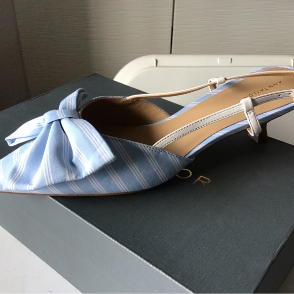 NWB Ann Taylor Bow Slingback Kitten Heel Pumps S10 - Brand New! Beautiful! - Picture 5 of 12